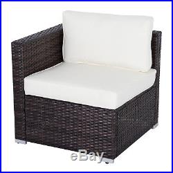 Outsunny 6pc Patio Furniture Rattan Wicker Sofa Outdoor Garden Sectional Couch