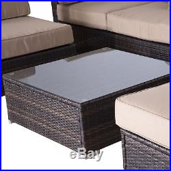 Outsunny 9PC Outdoor Rattan Sofa Set Wicker Patio Garden Furniture Lounge Brown