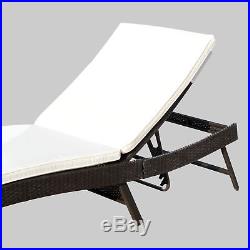 Outsunny Adjustable Pool Rattan Chaise Lounge Chair Patio Wicker Sofa With Cushion