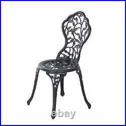 Outsunny Cast Aluminum Bistro Set Garden Coffee Table Chair Outdoor Dining Seat