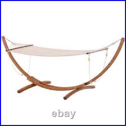 Outsunny Fabric Hammocks 43.3x39.3124 With Wood Stand for Single Person Beige