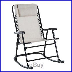 Outsunny Mesh Outdoor Patio Folding Rocking Chair Set Porch Lawn Furniture