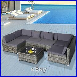 Outsunny Modern Low Back Rattan Chair Sofa Outdoor Sectional Patio Furniture 7