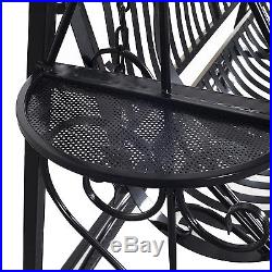Outsunny Outdoor Metal Garden Bench Swing 2 Seat Patio Furniture Black