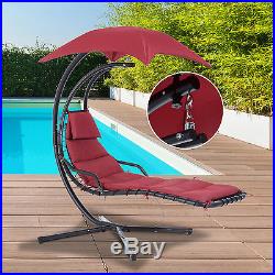 Outsunny Outdoor Wood Hanging Lounger Hammock Chair Porch Swing Seat Canopy