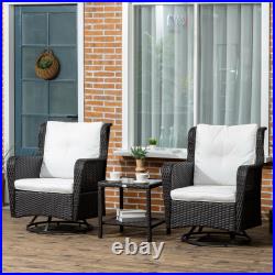 Outsunny Patio Bistro Set with Rocking Function, Porch Furniture