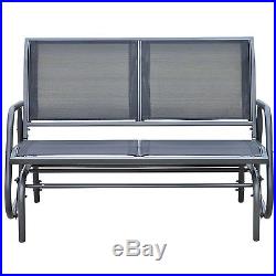 Outsunny Patio Double 2 Person Glider Bench Rocker Porch Love Seat Swing Chair