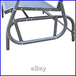 Outsunny Patio Garden Glider Bench 2 Person Double Swing Chair Rocker Deck Black