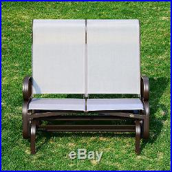 Outsunny Patio Glider Bench Chair Rocking 2 Seat Mesh Outdoor Porch Furniture