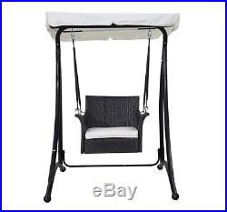 Outsunny Single Seat Rattan Wicker Awning Hammock Swing Chair