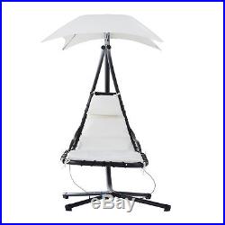 Outsunny Swing Chair Lounge Canopy Outdoor Garden Balcony Furniture Cream White