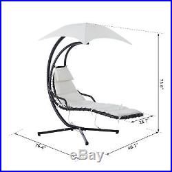 Outsunny Swing Chair Lounge Canopy Outdoor Garden Balcony Furniture Cream White