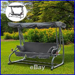Outsunny Swing Chair Outdoor Garden Patio Metal 3 Seater Bench Hammock Canopy