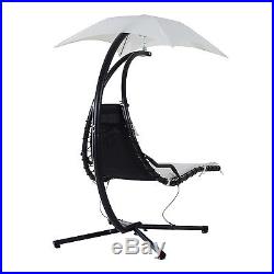 Outsunny Swing Chair Outdoor Hanging Hammock Chaise Lounge with Stand and Canopy