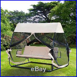 Outsunny Swing Hammock Chair Mesh Outdoor Patio Seat Bed Canopy Hanging Stand