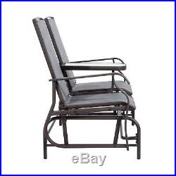 Outsunny Two Person Outdoor Mesh Fabric Patio Double Glider Chair with Center