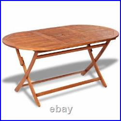 Oval Dining Table Wood Outdoor Folding Portable Wooden Garden Indoor Hardwood
