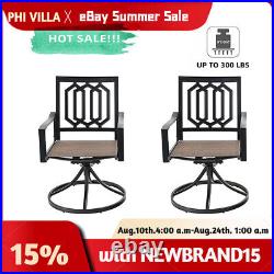 PHI VILLA 2 PCS Patio 360 Degree Swivel Dining Chair Textilene Mesh Fabric Yard