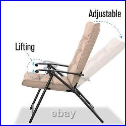 PHI VILLA 3Piece Patio Bistro Set Outdoor Folding Adjustable Reclining Chair Set