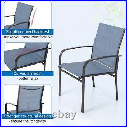 PHI VILLA 5 Piece Outdoor Dining Set Patio Table Chairs Set Stackable Chairs