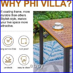 PHI VILLA 7 Piece Patio Dining Set Outdoor Table Chairs Acacia Wood Furnitures