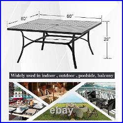 PHI VILLA Outdoor Dining Table Patio Table 60''x60'' Square Table for 8 Person
