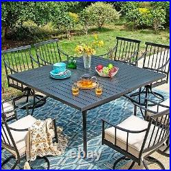 PHI VILLA Outdoor Dining Table Patio Table 60''x60'' Square Table for 8 Person