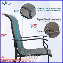 PHI VILLA Patio Chair Set of 2 Outdoor Dining Chairs High Back Armchairs Garden