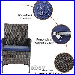 PHI VILLA Patio Dining Chairs Set of 2 Outdoor Rattan Wicker Chairs with Cushion