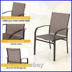 PHI VILLA Patio Dining Chairs Set of 4 Outdoor Armchairs Heavy Duty Chairs