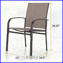 PHI VILLA Patio Dining Chairs Set of 4 Outdoor Armchairs Heavy Duty Chairs