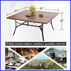 PHI VILLA Patio Outdoor Dining Table for 8 Person 60''x60'' Square Dining Table