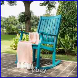 Painted Porch Rocker, Polyurethane Outdoor Finish, Teal Color