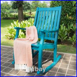 Painted Porch Rocker, Polyurethane Outdoor Finish, Teal Color