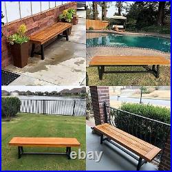 Park Bench Set of 2 Garden Patio Furniture Yard Deck Wood Seat Outdoor Chair NEW