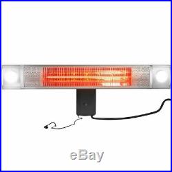 Patio 1500W Wall Indoor / Outdoor Electric Infrared Space Heater Heat (2) LED