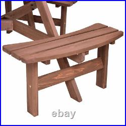 Patio 6 Person Outdoor Wood Picnic Table Beer Bench Set Pub Dining Seat Garden