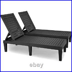 Patio Adjustable Chaise Lounge Chair Set of 2 Outdoor Sun Recliner Beach Pool