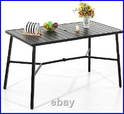 Patio Bar Table 40'' Bar Height Table Outdoor Dining Table with Umbrella Hole