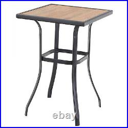 Patio Bar Table Square Wooden-Like Outdoor Bar Height Table For Garden Bistro