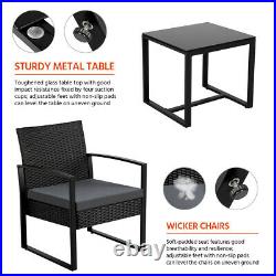 Patio Bistro Set 3 Pieces Outdoor Wicker Chair Patio Rattan Furniture Wicker New