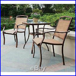Patio Bistro Table And Chairs Set Outdoor Furniture 3-Piece Porch Deck Backyard