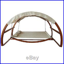 Patio Canopy Swing 2 Person Outdoor Hammock Porch Furniture Wood Yard Garden Bed