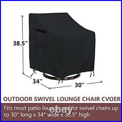 Patio Chair Covers, Outdoor Swivel Lounge Chair Cover 4 Pack, 30 L x 34 W x