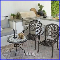 Patio Chair Set of 2, Cast Aluminum Stackable Dining Chairs Set Outdoor Chairs