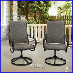 Patio Chair Set of 2 Metal Garden Rocker Swivel Chair Outdoor Furniture Black