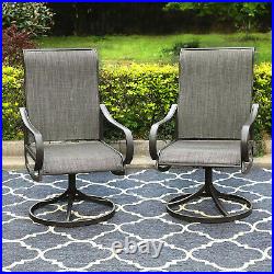 Patio Chair Set of 2 Metal Garden Rocker Swivel Chair Outdoor Furniture Black