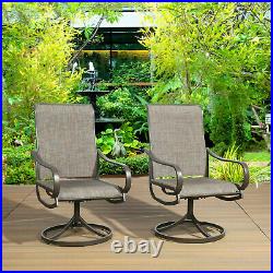 Patio Chair Set of 2 Metal Rocker Swivel Chair Outdoor Furniture for Garden Lawn