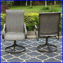 Patio Chair Set of 2 Metal Rocker Swivel Chair Outdoor Furniture for Garden Lawn