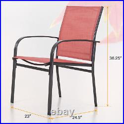 Patio Chairs Set of 4 Outdoor Dining Chairs High Back Armchairs for Garden Yard